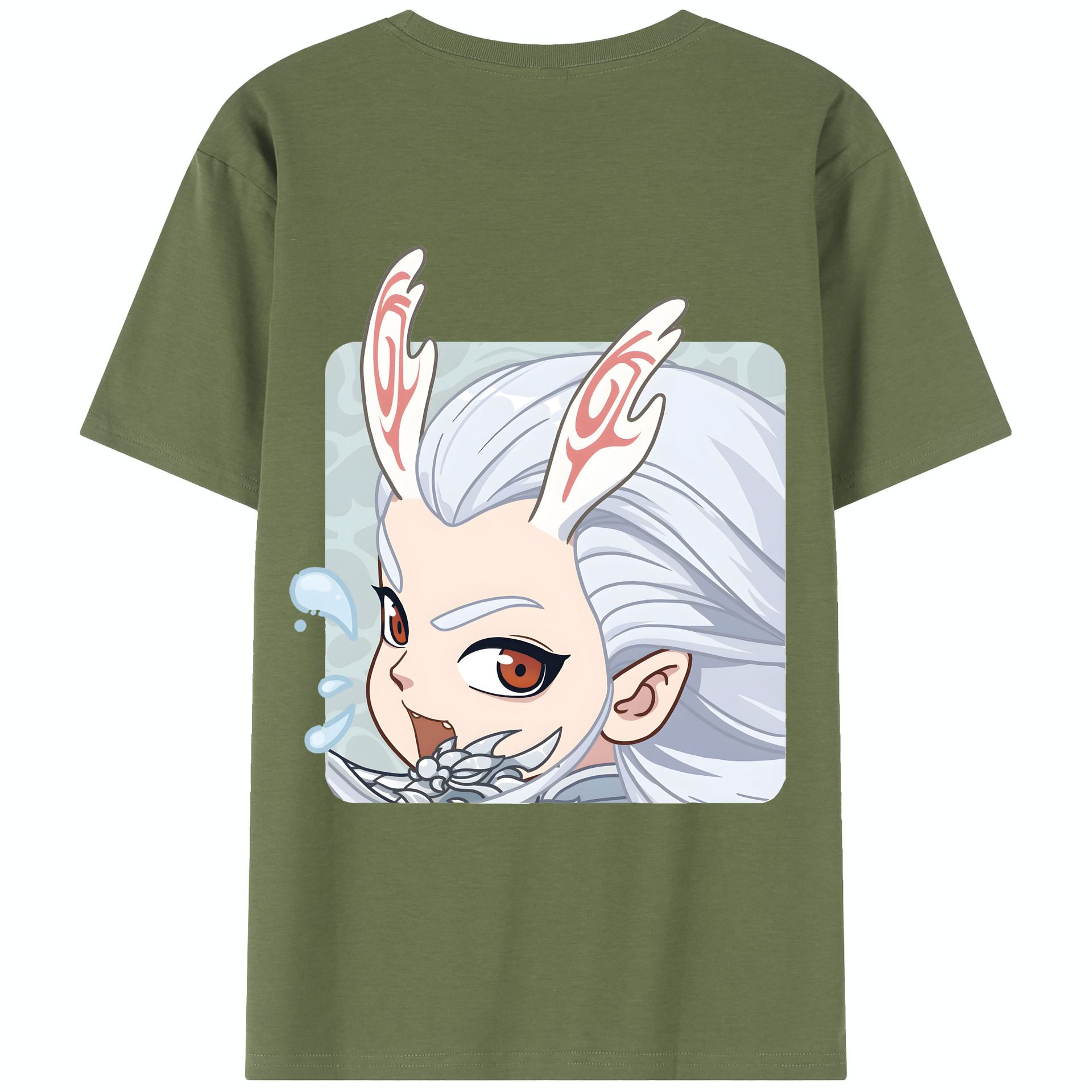 （画像用） Ne Zha 2 ナタ 魔童の大暴れ 綿100％半袖Tシャツ（背面プリント）